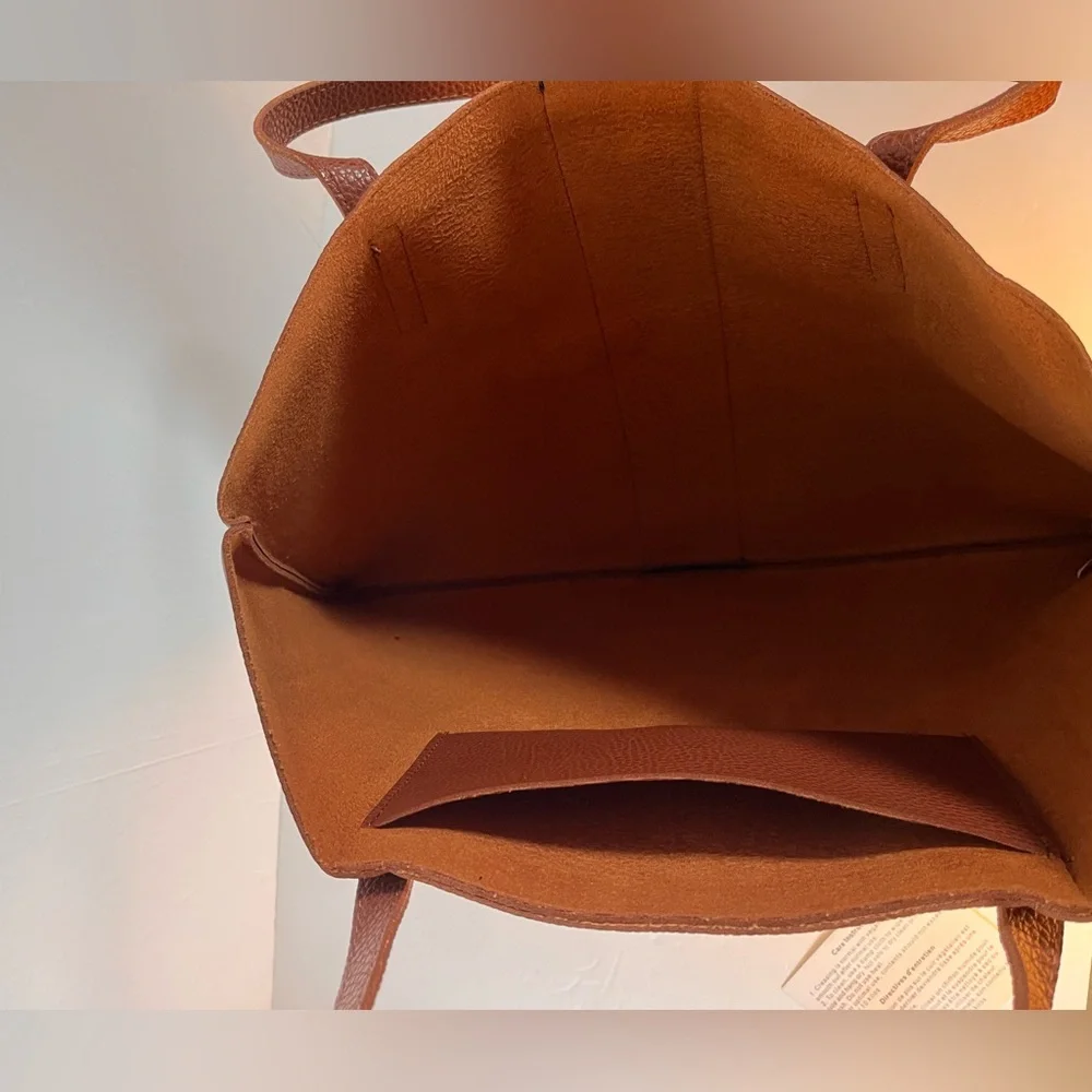 Vince Camuto Brown Black Vegan Leather Tote Laptop Shoulder‎ Bag College.
